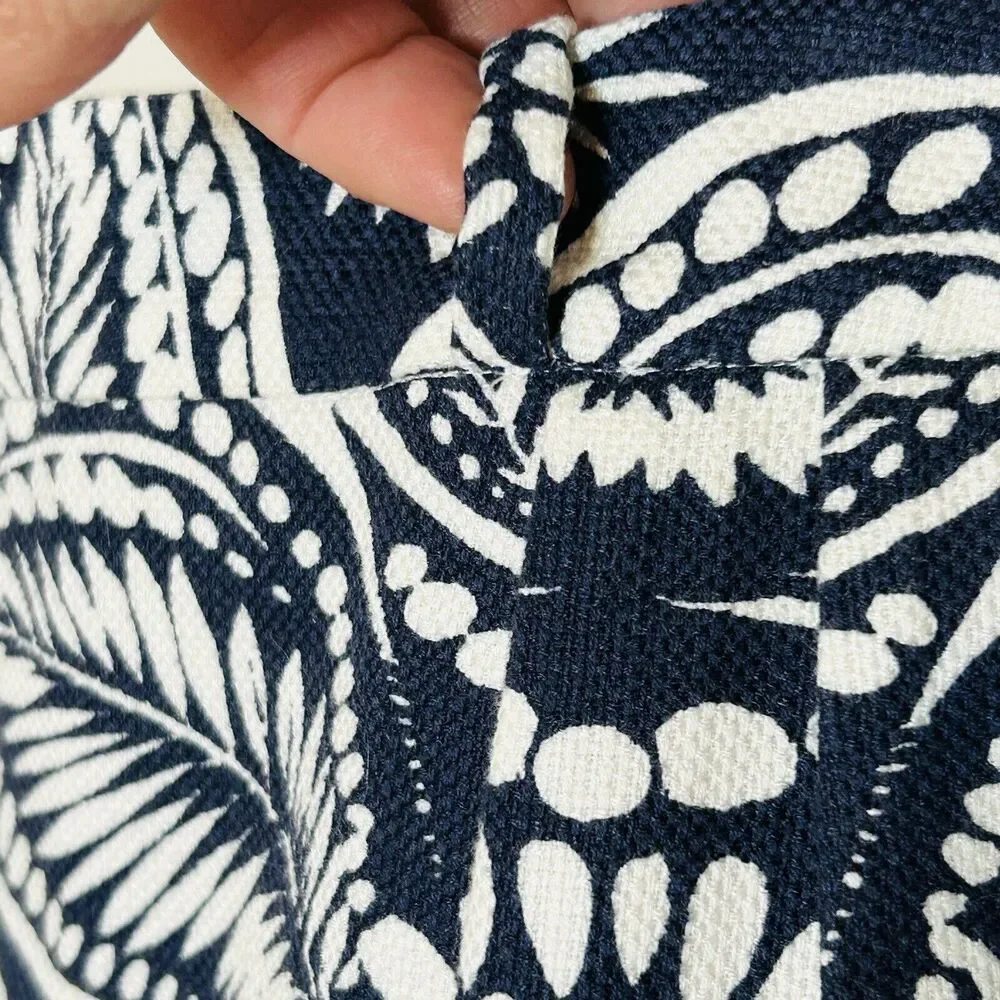 Kate Spade Floral Skirt Size 6 Classic Blue White‎ Straight Pencil Pockets